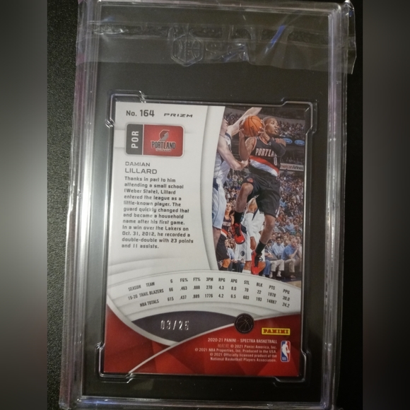 Damian lillard meta prizm card /25 spectra basketball 2020-21 graded sgc 9 - Picture 4 of 6